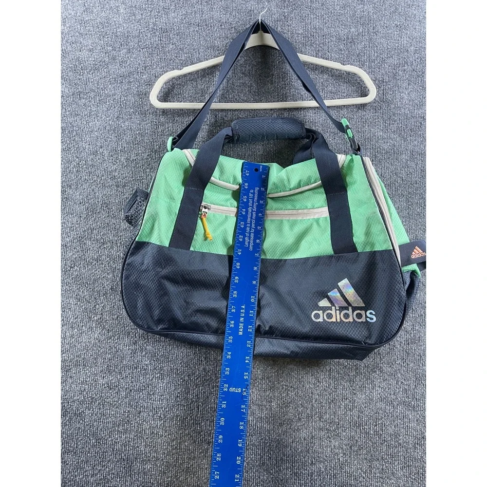 Adidas Duffel Bag Green Navy Blue Ripstop Gym Travel Bag Iridescent Logo 19in